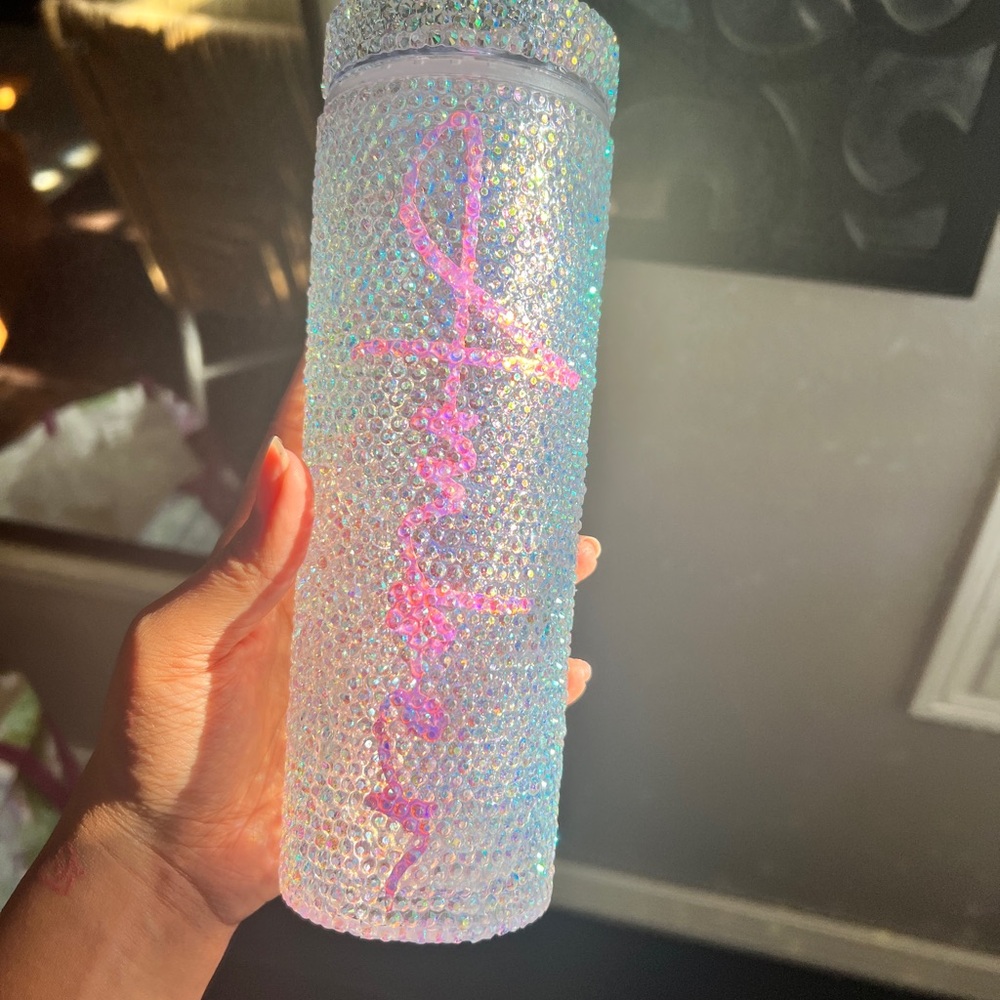 Colorful Rhinestone Decorated Bottle - Picture 5 of 9